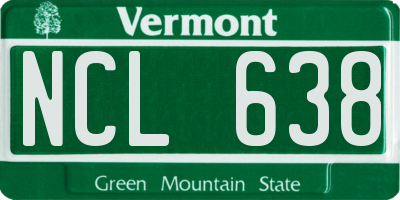 VT license plate NCL638