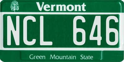 VT license plate NCL646