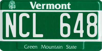 VT license plate NCL648