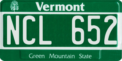 VT license plate NCL652