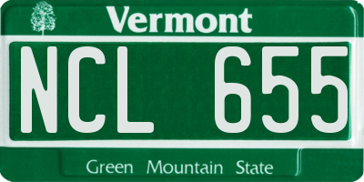 VT license plate NCL655