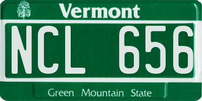 VT license plate NCL656