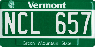 VT license plate NCL657
