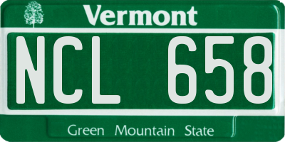 VT license plate NCL658