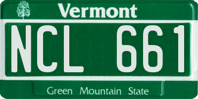 VT license plate NCL661