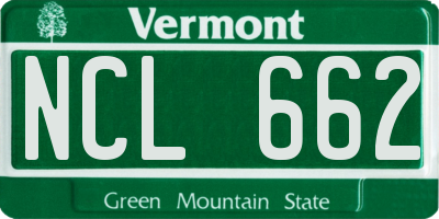 VT license plate NCL662