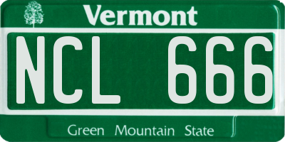 VT license plate NCL666