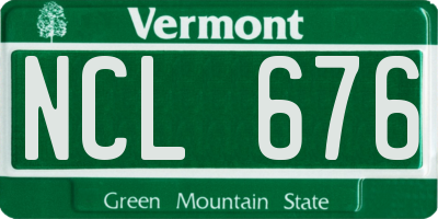 VT license plate NCL676