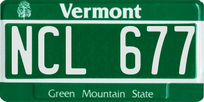 VT license plate NCL677