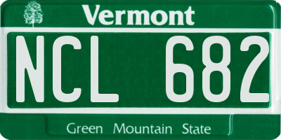 VT license plate NCL682