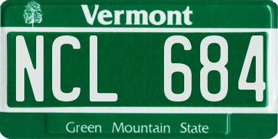 VT license plate NCL684