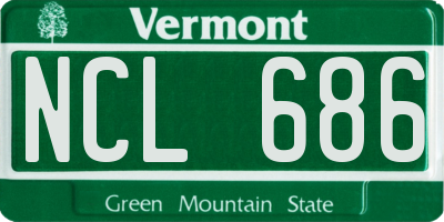 VT license plate NCL686