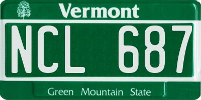 VT license plate NCL687