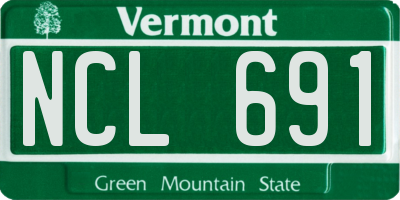 VT license plate NCL691