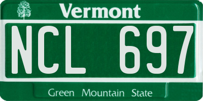 VT license plate NCL697