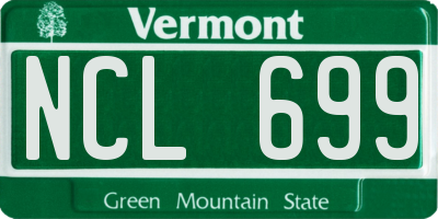VT license plate NCL699