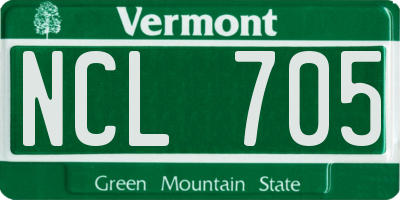 VT license plate NCL705