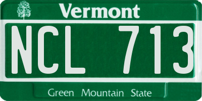 VT license plate NCL713