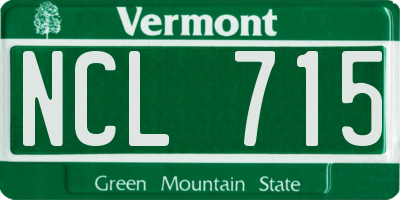 VT license plate NCL715