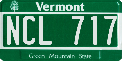 VT license plate NCL717