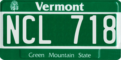 VT license plate NCL718