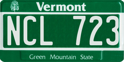 VT license plate NCL723