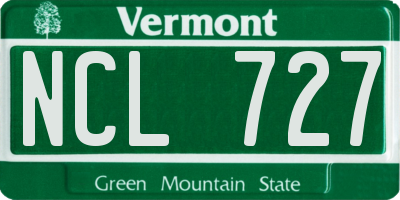 VT license plate NCL727