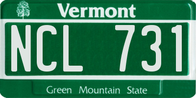 VT license plate NCL731