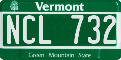 VT license plate NCL732