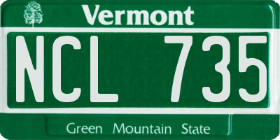 VT license plate NCL735