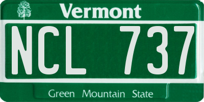 VT license plate NCL737