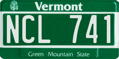 VT license plate NCL741