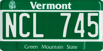 VT license plate NCL745