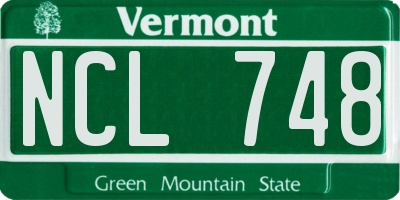 VT license plate NCL748