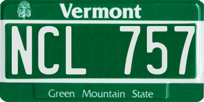 VT license plate NCL757