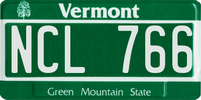 VT license plate NCL766