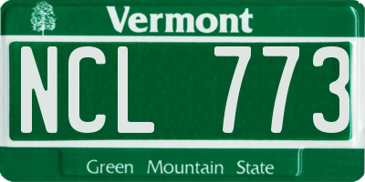 VT license plate NCL773