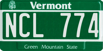 VT license plate NCL774