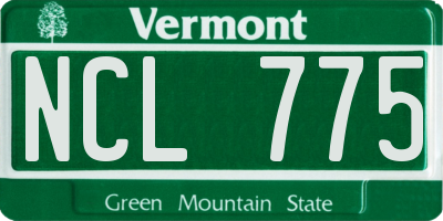 VT license plate NCL775