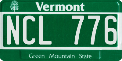 VT license plate NCL776
