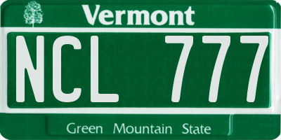 VT license plate NCL777