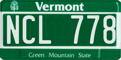 VT license plate NCL778