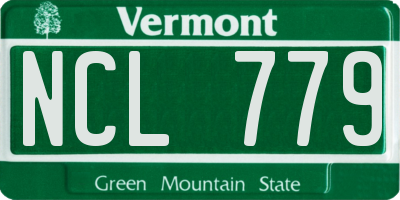 VT license plate NCL779