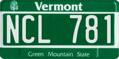 VT license plate NCL781