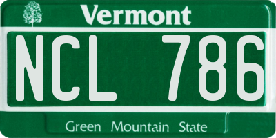 VT license plate NCL786