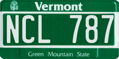 VT license plate NCL787