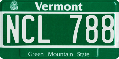 VT license plate NCL788