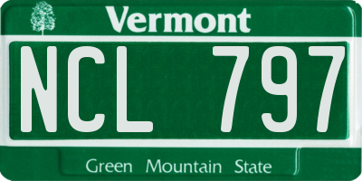 VT license plate NCL797