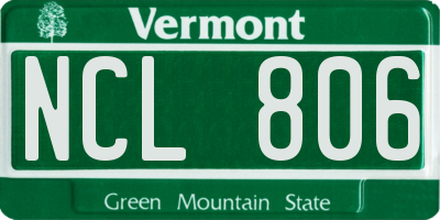 VT license plate NCL806
