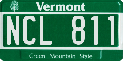 VT license plate NCL811